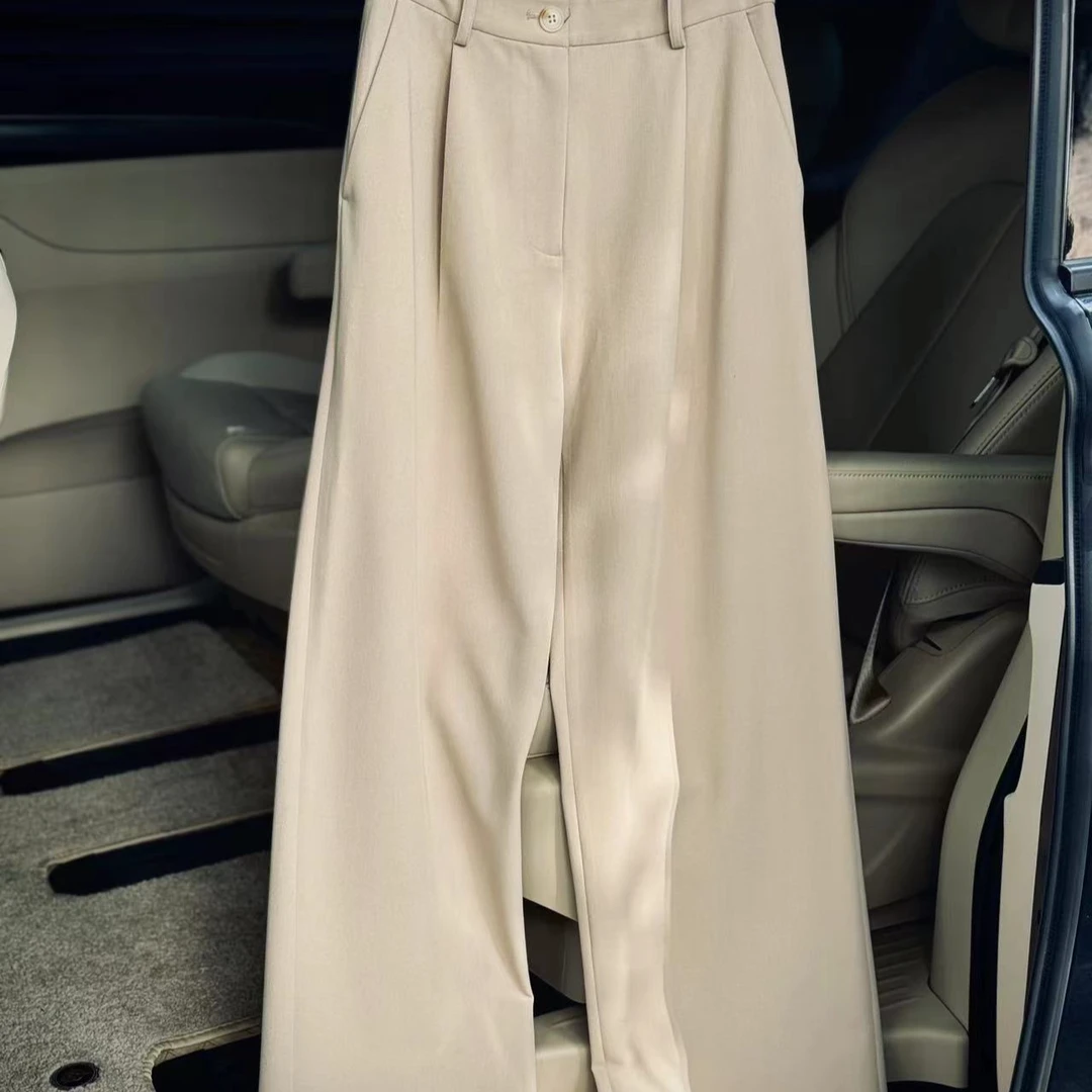 【Black Tiger】浅卡其阔腿西裤