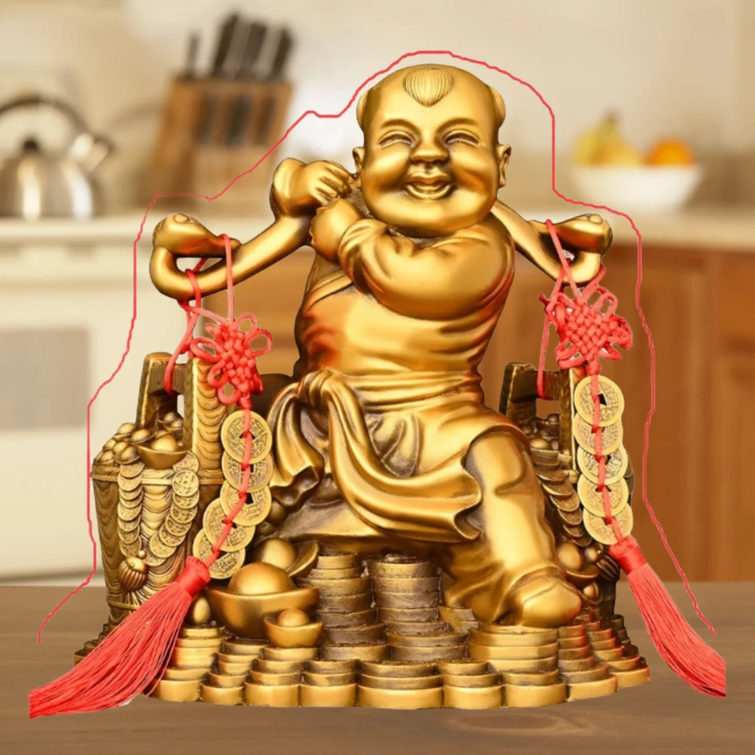 李老师 运财童子贴福字