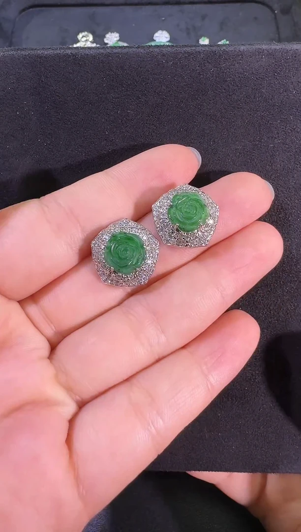 未镶嵌翡翠耳饰耳钉