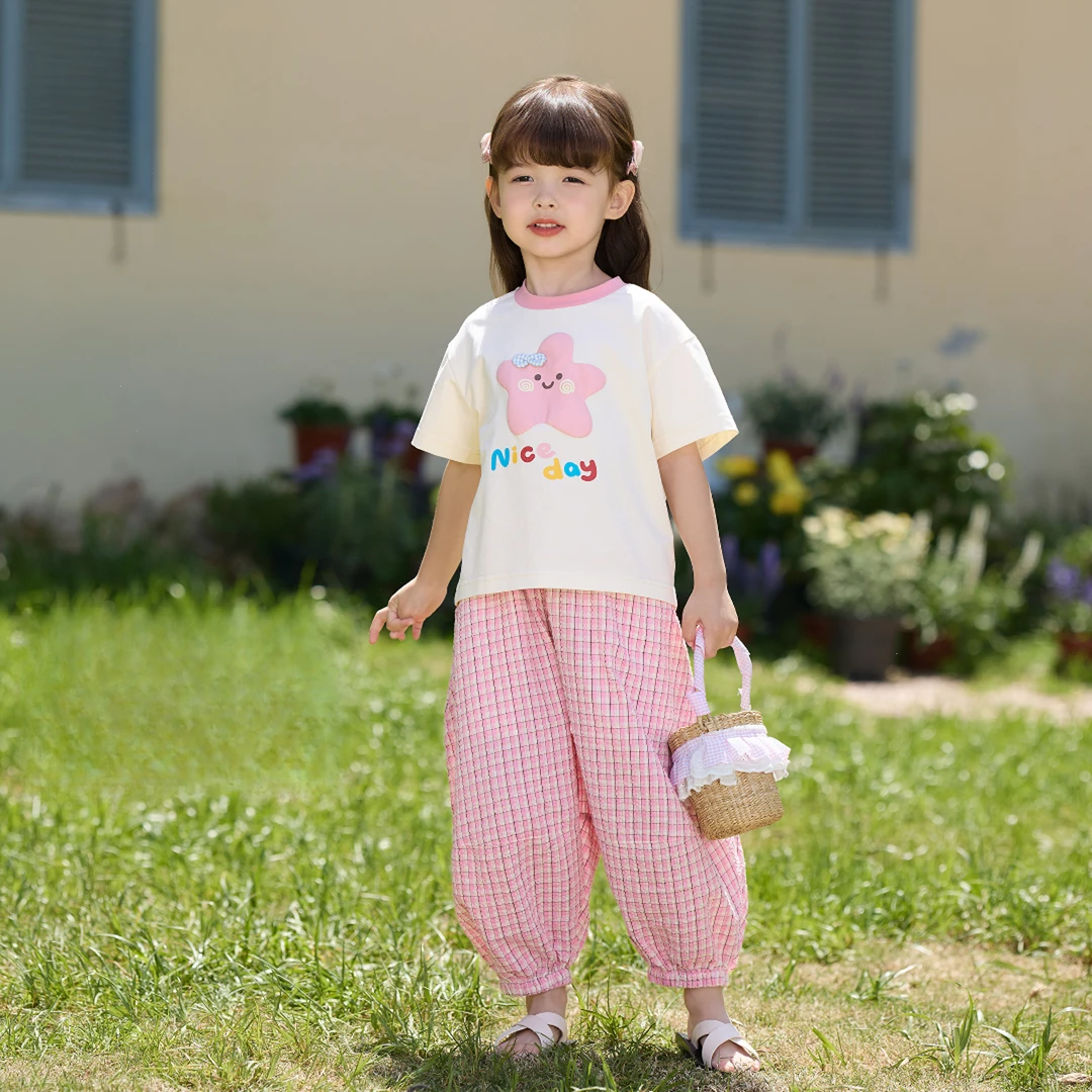 【达人专属】夏季新款儿童短袖套装女童洋气时尚休闲韩版中大童