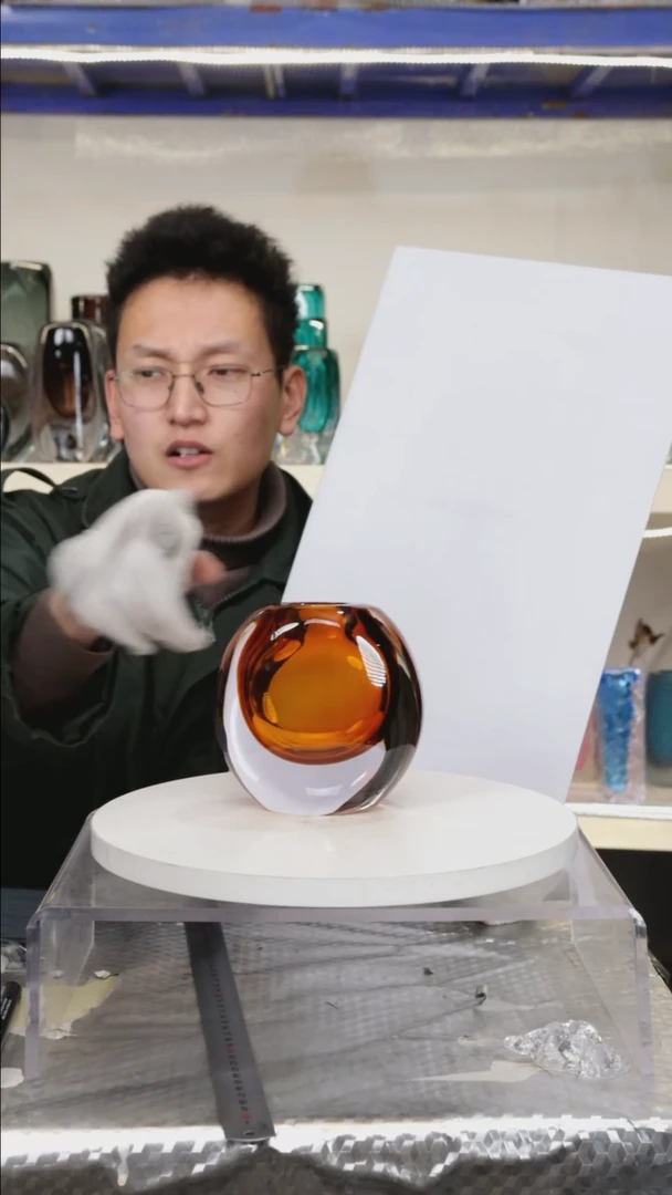 【闪购商品】琉璃【幻彩】高13精品琉璃正常手工痕迹