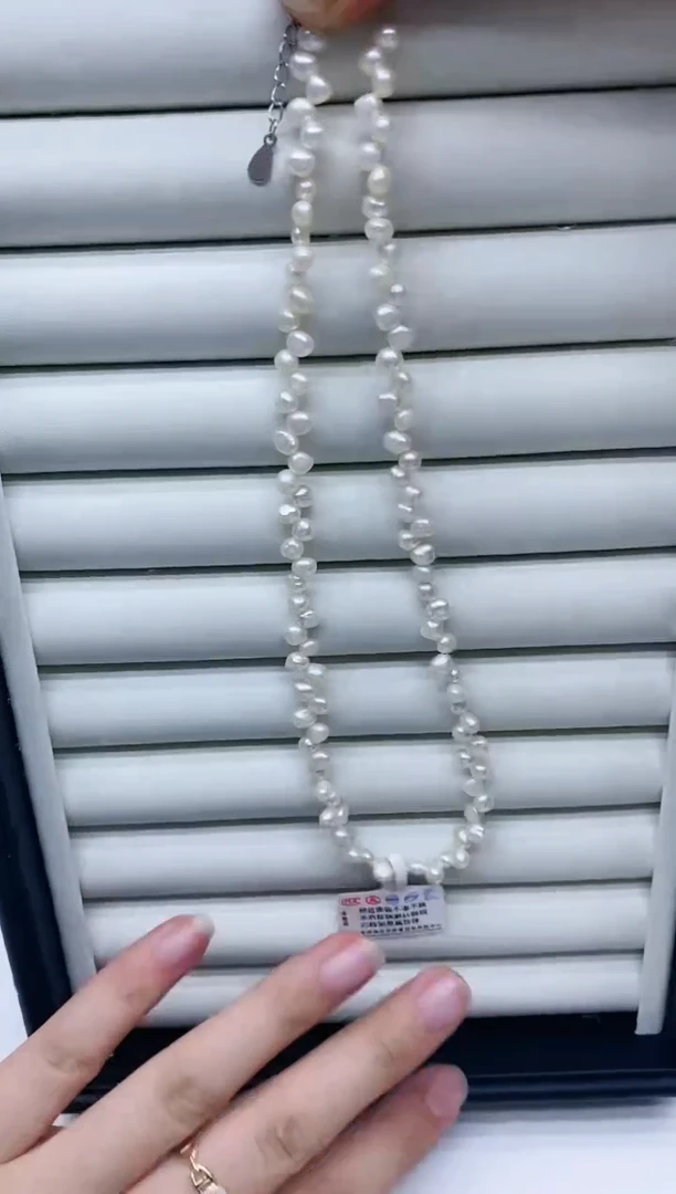 淡水珍珠银S925镶嵌项链项链多样性发其一