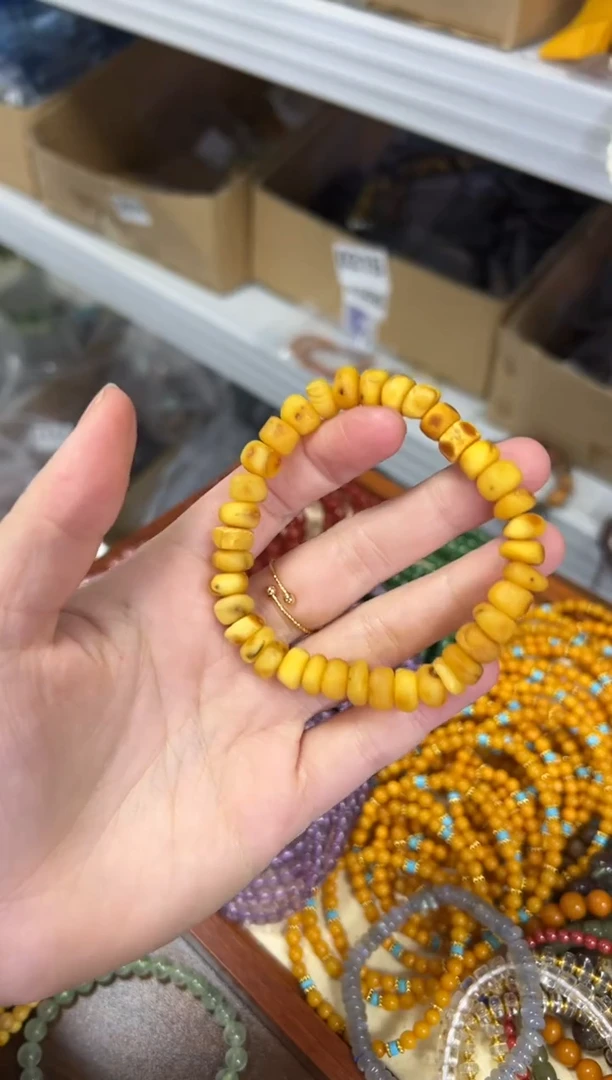 【闪购商品】蜜蜡手链未镶嵌回流老蜜蜡饼子手串[1149]