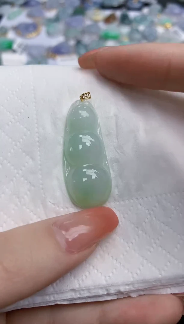 【闪购商品】翡翠颈饰18K金镶嵌天然缅甸翡翠A货