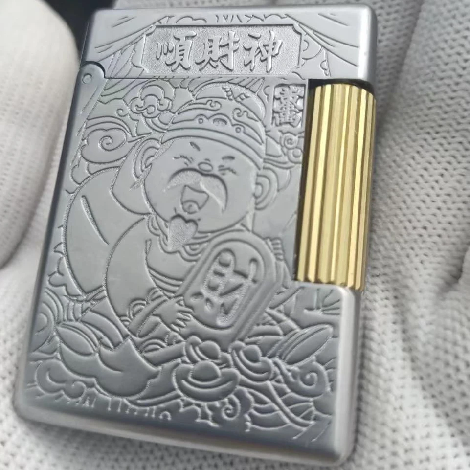 EIFFEL/埃菲尔E08珍珠铬白顺财神煤油打火机送男友礼物