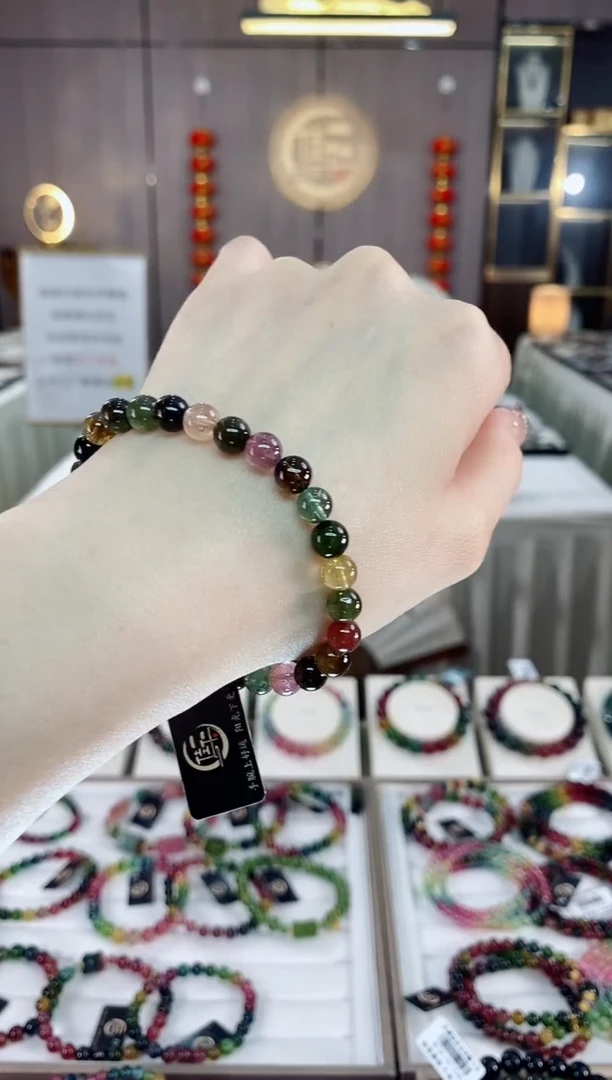 单圈手串6mm+未镶嵌碧玺dan多样性发货一条