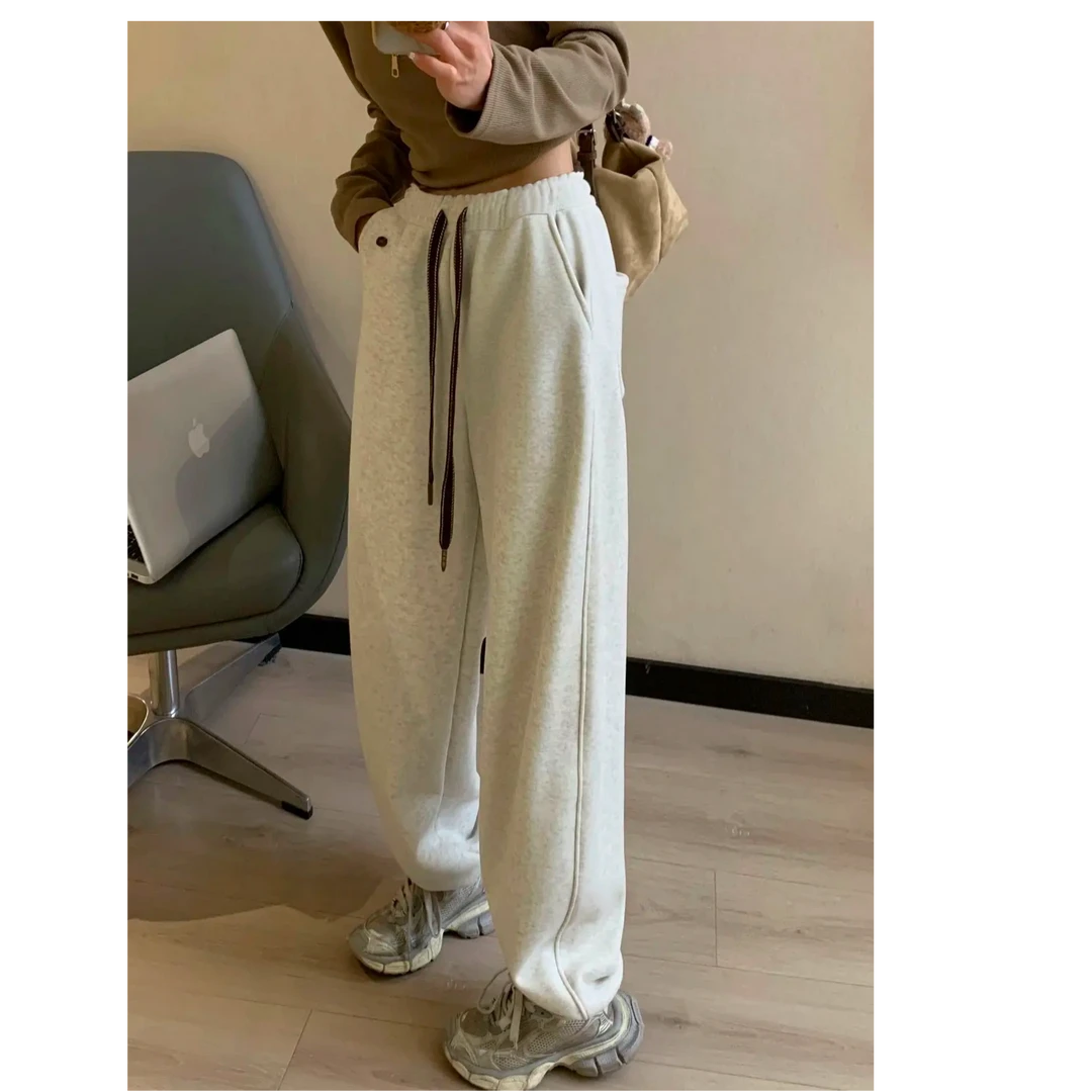 2025年新款孕妇裤宽松阔腿裤束脚裤孕期外出穿搭秋冬加厚时尚休闲