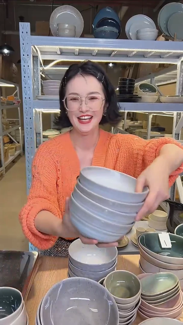 瓷98外贸尾货高温釉下彩陶瓷餐具默认微瑕