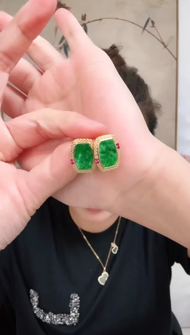 【闪购商品】翡翠颈饰银S925镶嵌耳饰