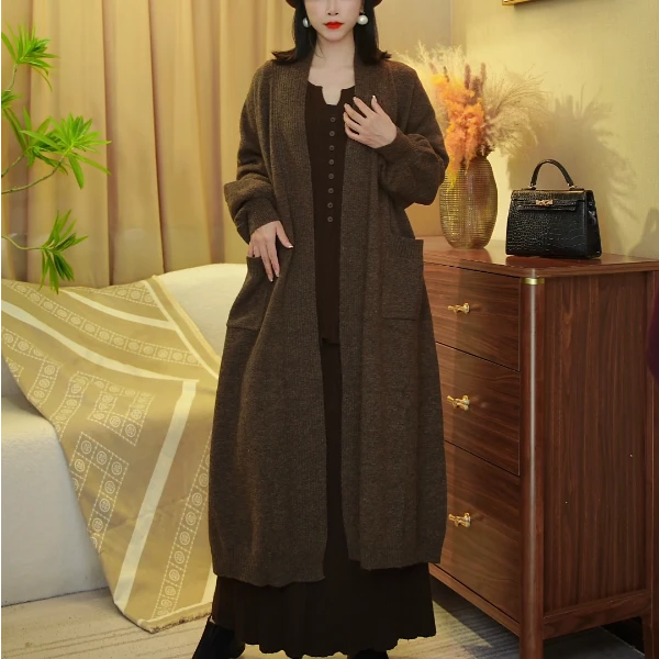 2532【山羊绒/大衣】2025年秋季新款时尚气质宽松羊绒大衣