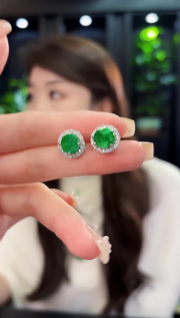 翡翠未镶嵌耳饰1缅料A货/多样性发货/一件