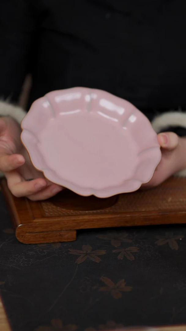 【闪购商品】云隐造物 粉色 汝瓷 花型壶承