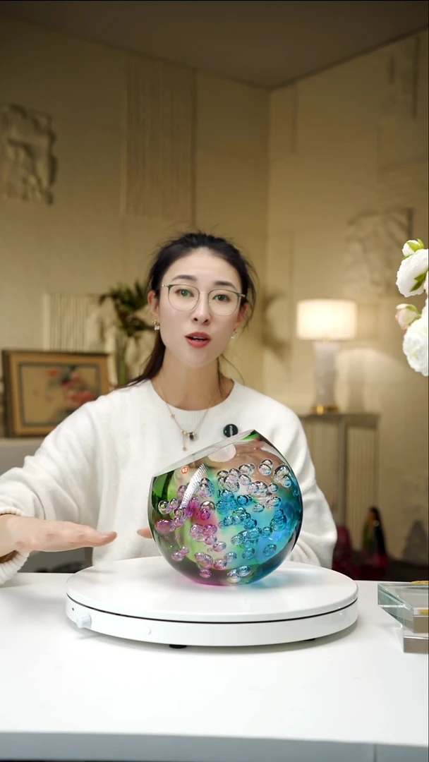 手工艺品琉璃设计款繁花摆件