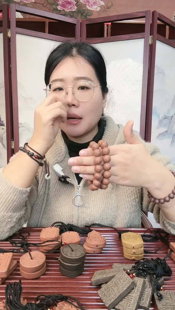 【闪购商品】泥塑玫瑰素珠手串1.4CM