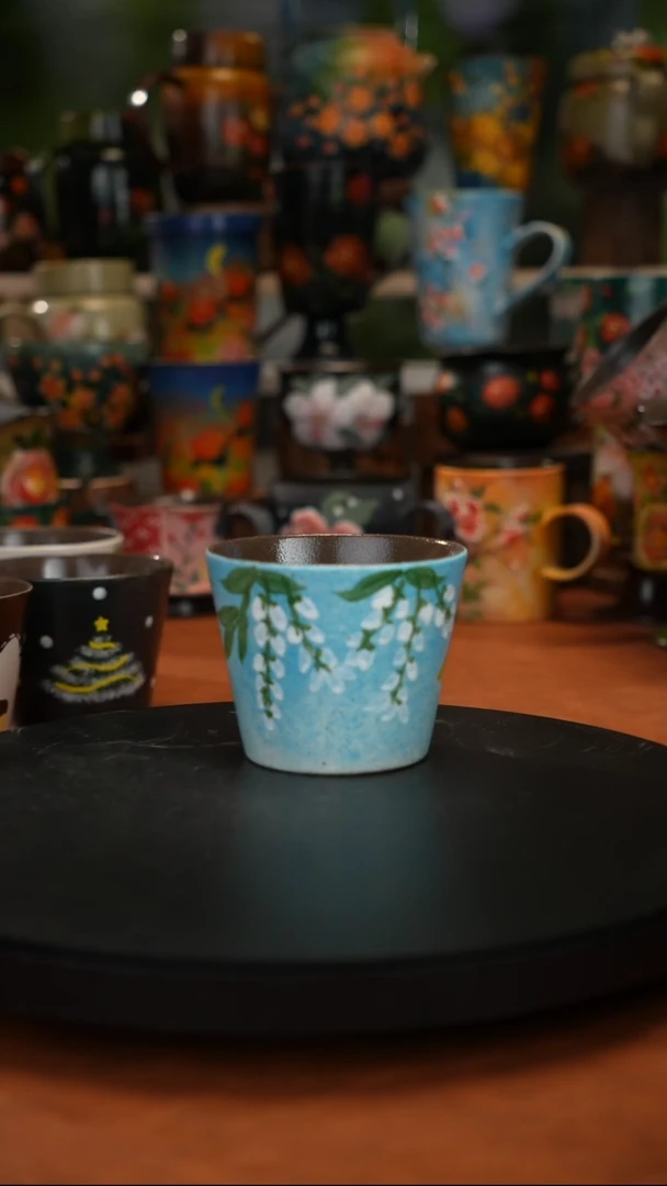 紫砂油画手绘 釉下彩