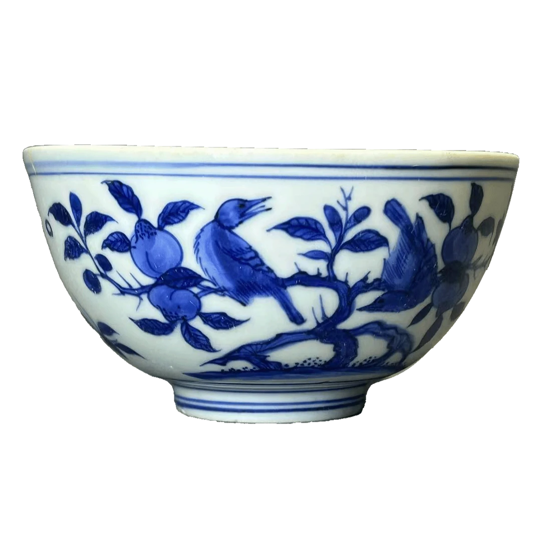 25063303x青花花鸟纹碗