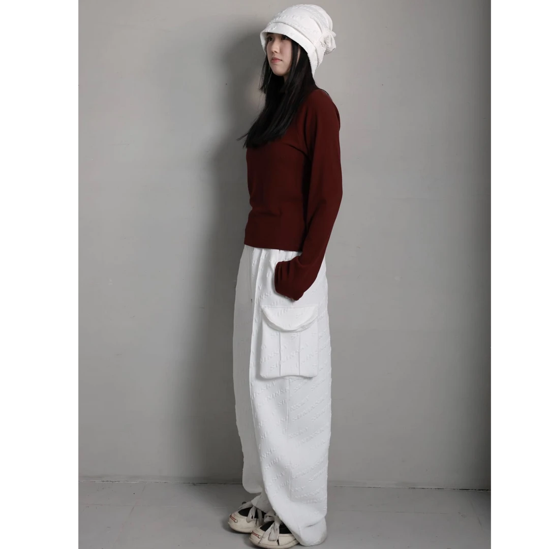 定制纹理轻奢百搭大口袋拼接卫裤-S2406356