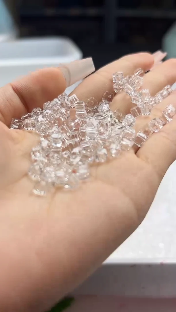 颈饰未镶嵌水晶w2174白水晶小方块4mm*50颗