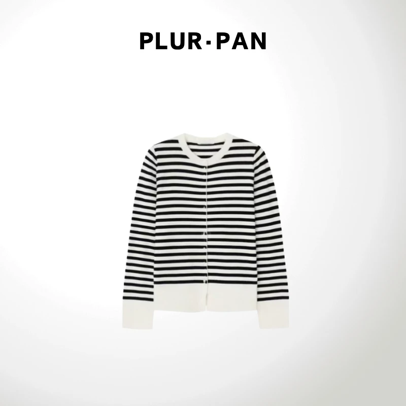PLUR·PAN百搭时尚经典条纹针织衫