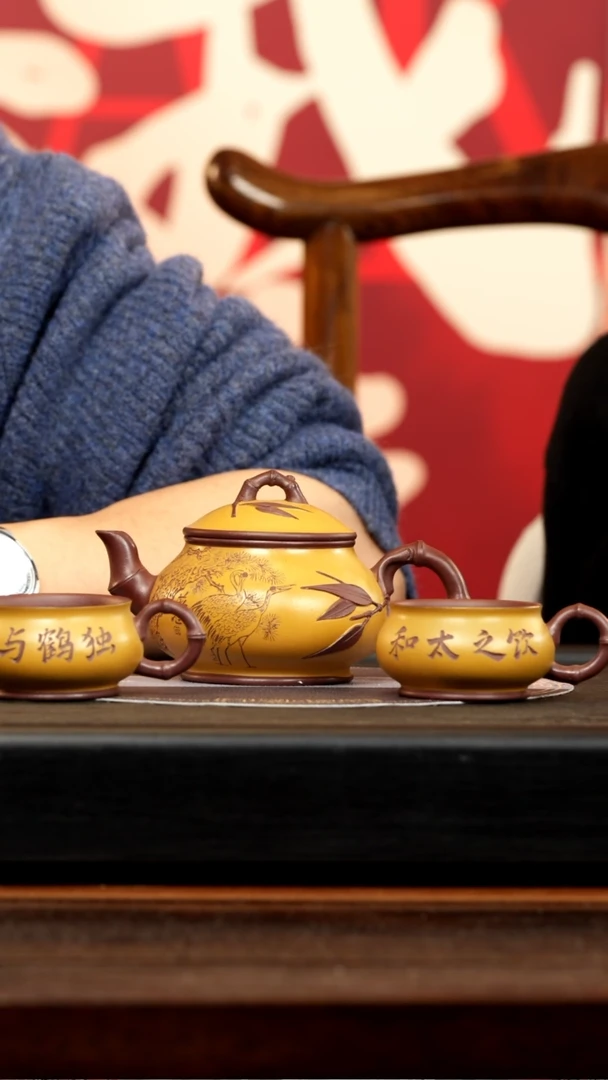 【闪购商品】紫砂茶壶rjt 紫泥 竹节套壶