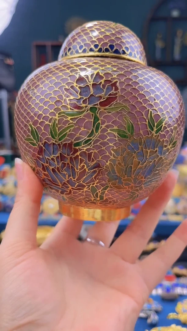 非遗技艺 脱胎珐琅西瓜罐 粉