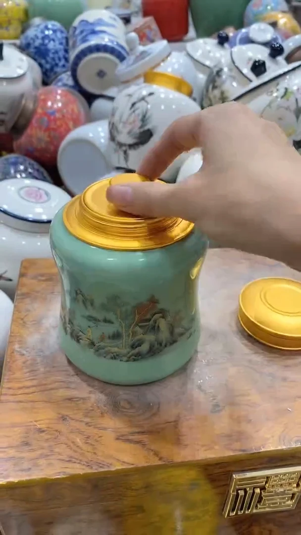 摆件陶茶叶罐密封罐储存罐