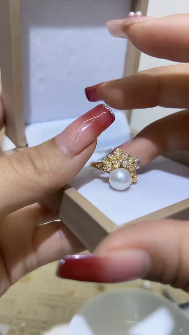 【闪购商品】淡水珍珠戒指银S925镶嵌30淡水珍珠158