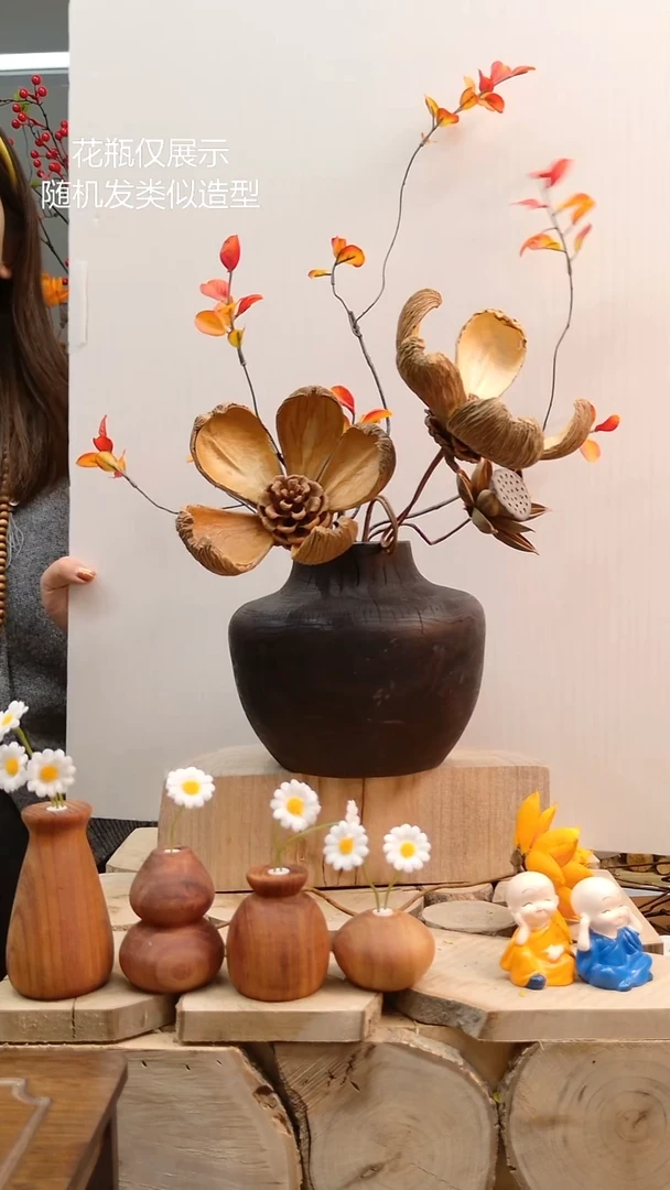 木实木花瓶，一物一拍