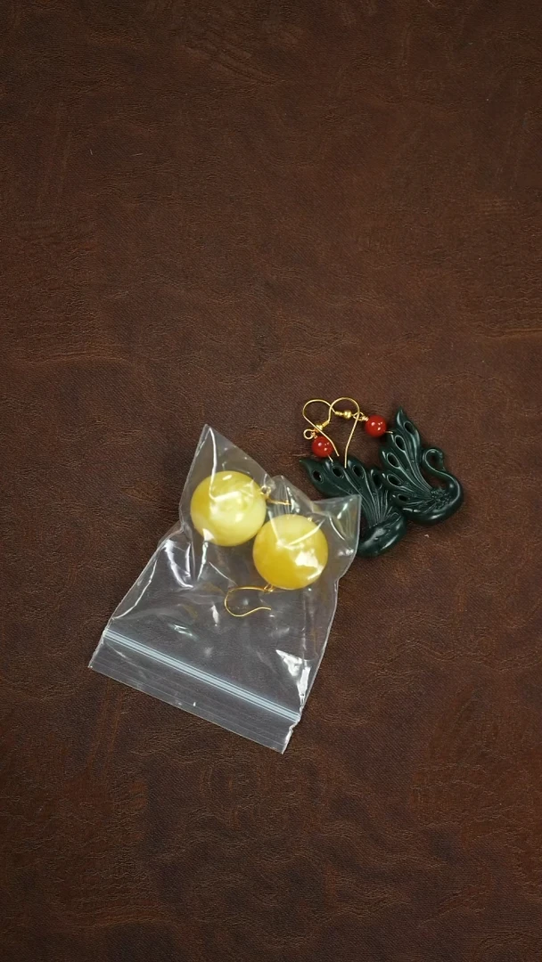 未镶嵌和田玉挂件闪购 天鹅+圆珠耳环