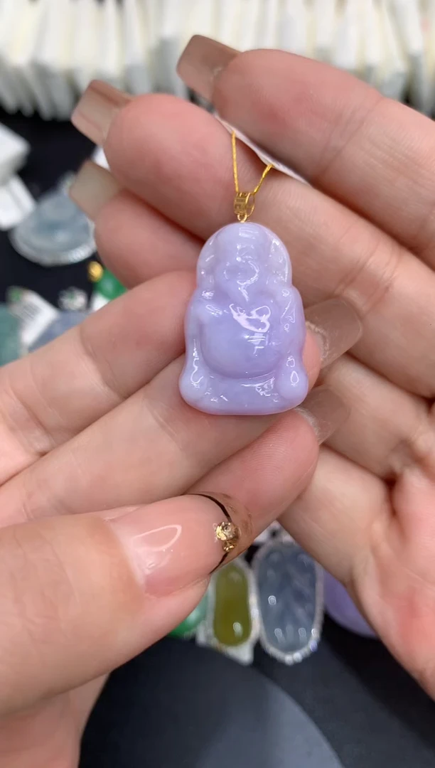 吊坠(不含链)18K金镶嵌翡翠111