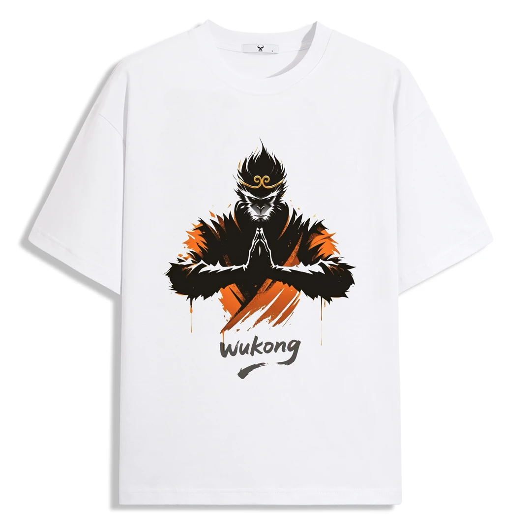 夏款悟空麻棉男女同款时尚圆领短袖圆领宽松纯棉圆领