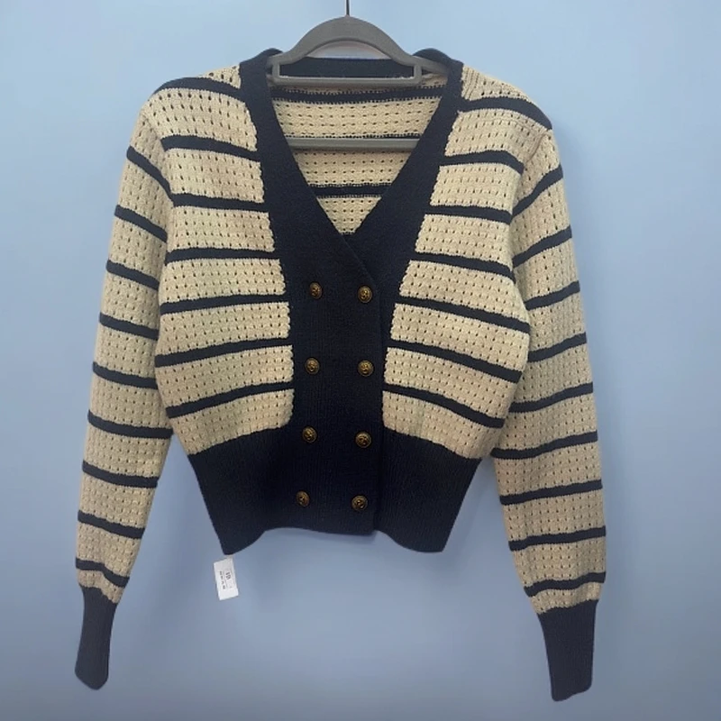 女装长袖藏青色拼色毛衣秋季女套头款秋冬毛针织衫针织衫网红宽松