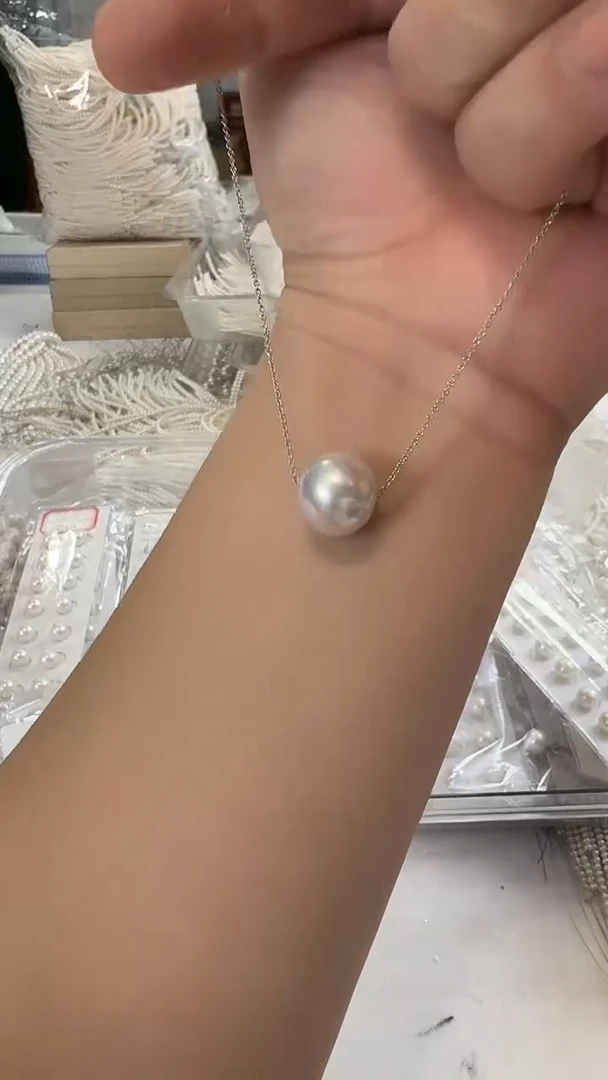 吊坠(赠链)未镶嵌淡水珍珠11mm 白珠路路通