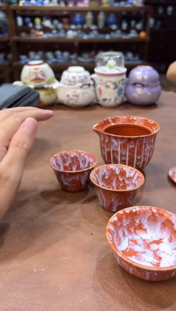 真的很便宜超好看会开片的旅行茶具