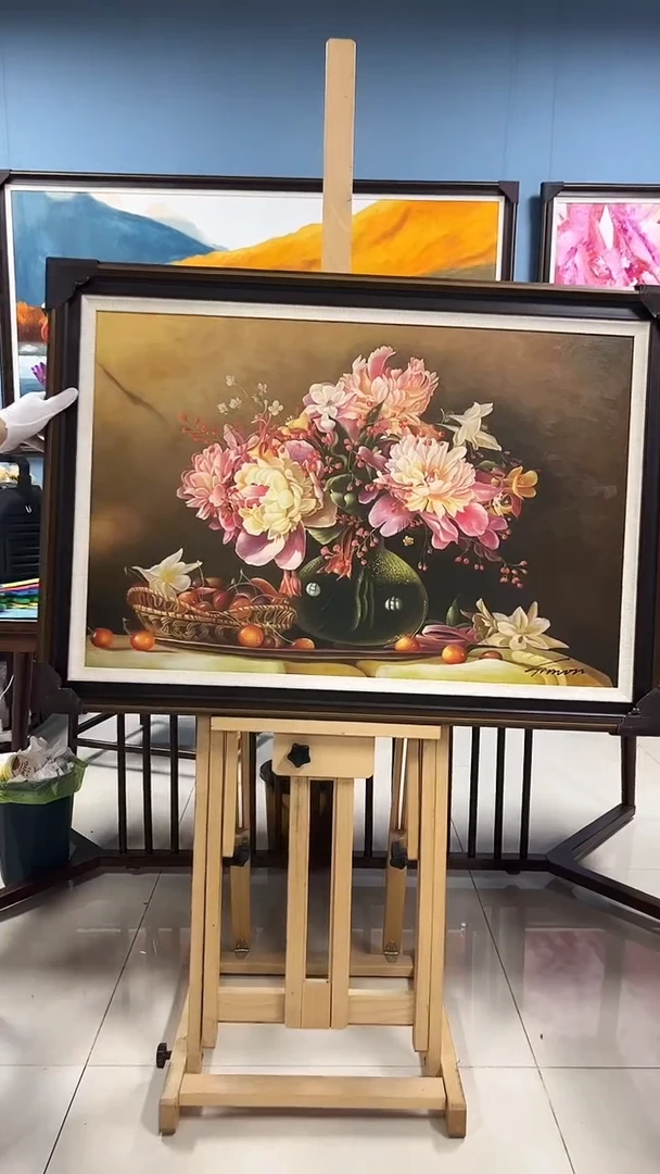 油画陶宗健-60x90-静物花卉-带框