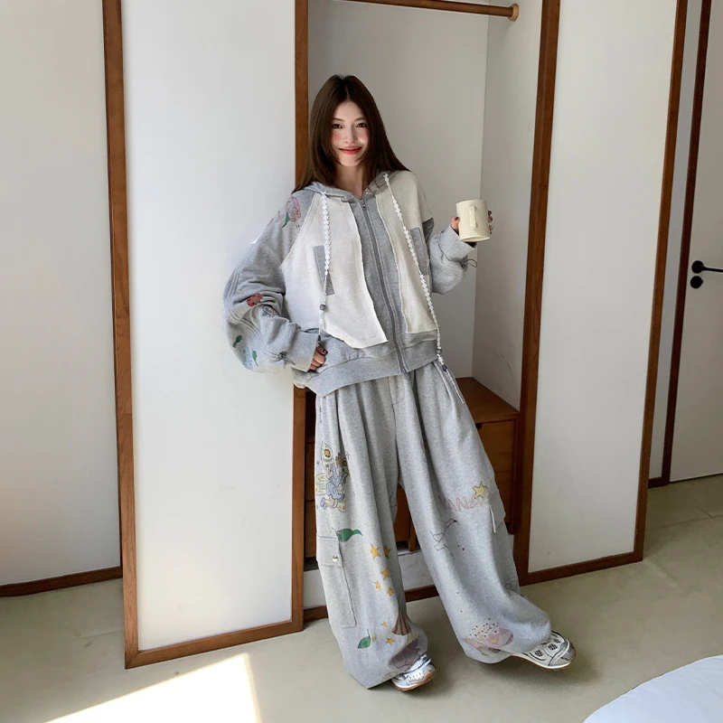 河岸家买手店YANAG拇指姑娘的森林旅途连帽卫衣卫裤女25秋冬新款