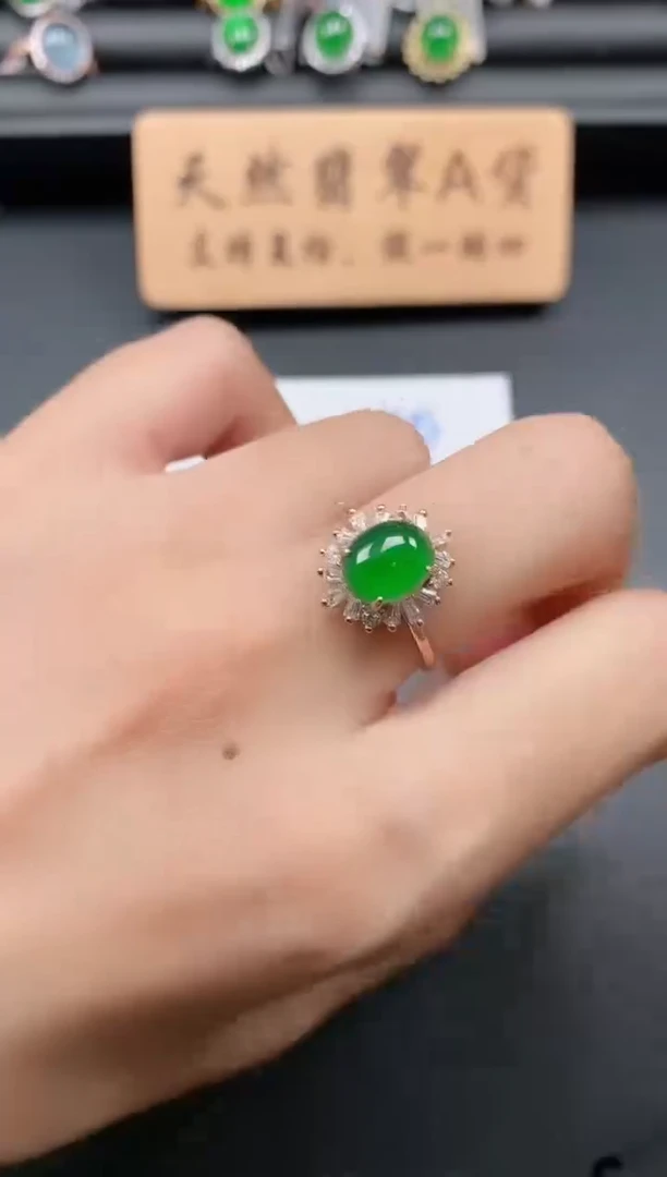 银S925镶嵌戒指翡翠111