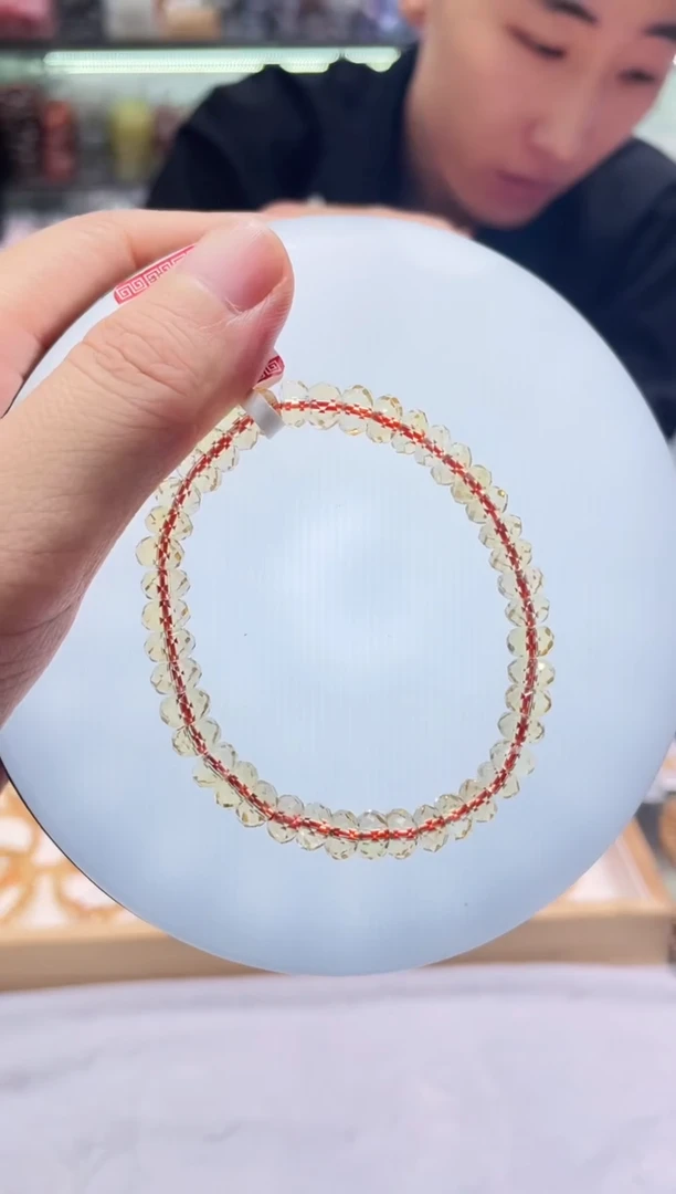 未镶嵌手链水晶巴西暴力黄卡7mm+多样性发其一