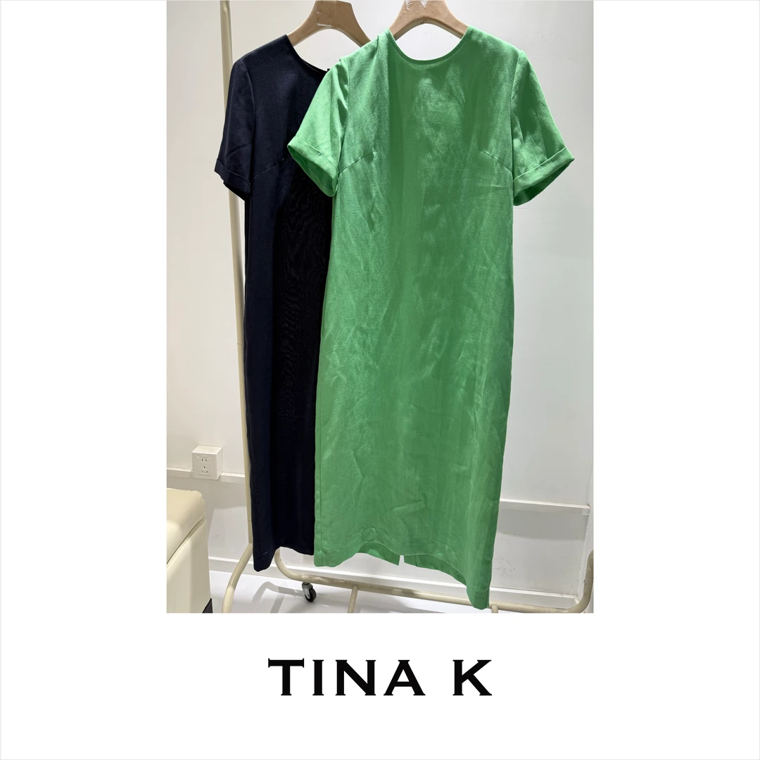 TinaK休闲时尚简约夏季宽松长款女装连衣裙LY125232