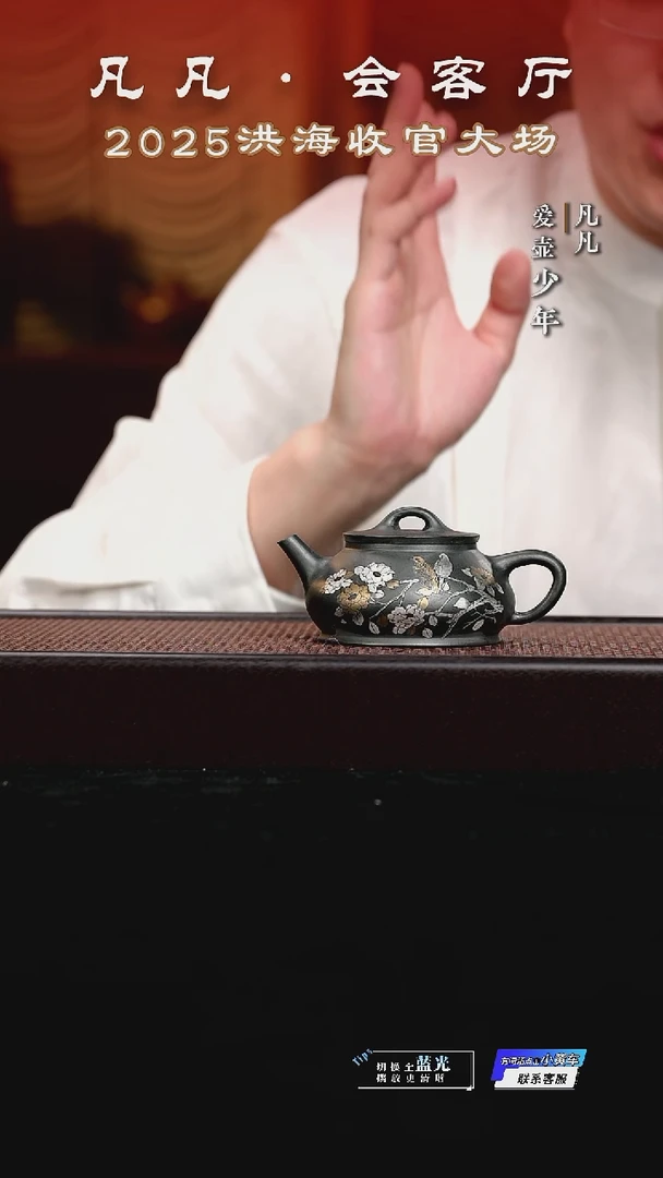 茶壶紫砂凡凡会客厅 紫砂壶05 石瓢君子兰柴烧160cc