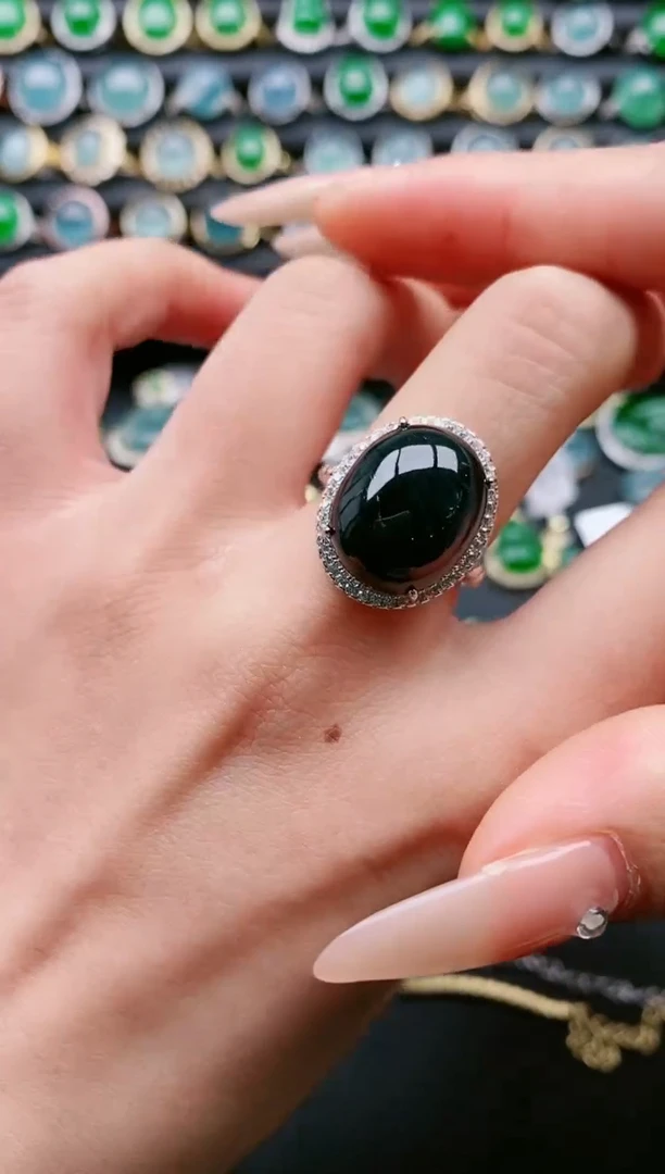 【闪购商品】翡翠戒指银S925镶嵌111111