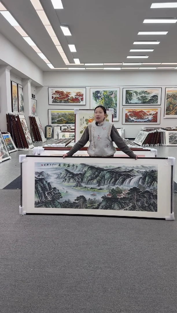 国画手绘   219*88  源远流长