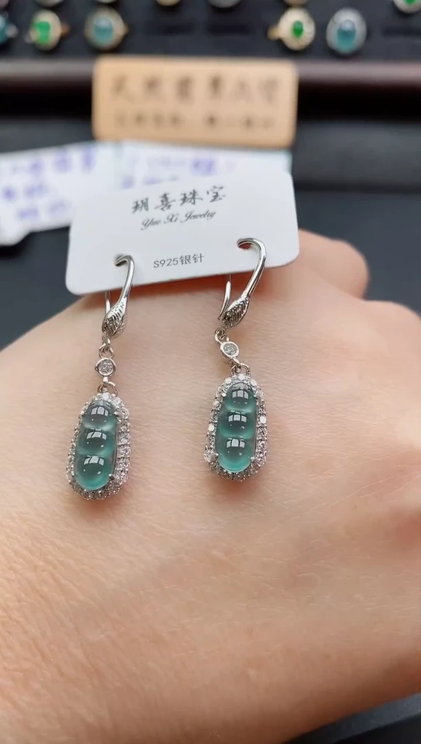 银S925镶嵌戒指翡翠1