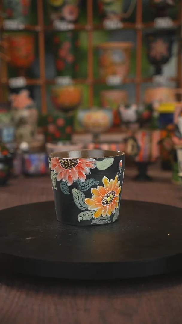 紫砂油画手绘釉下彩
