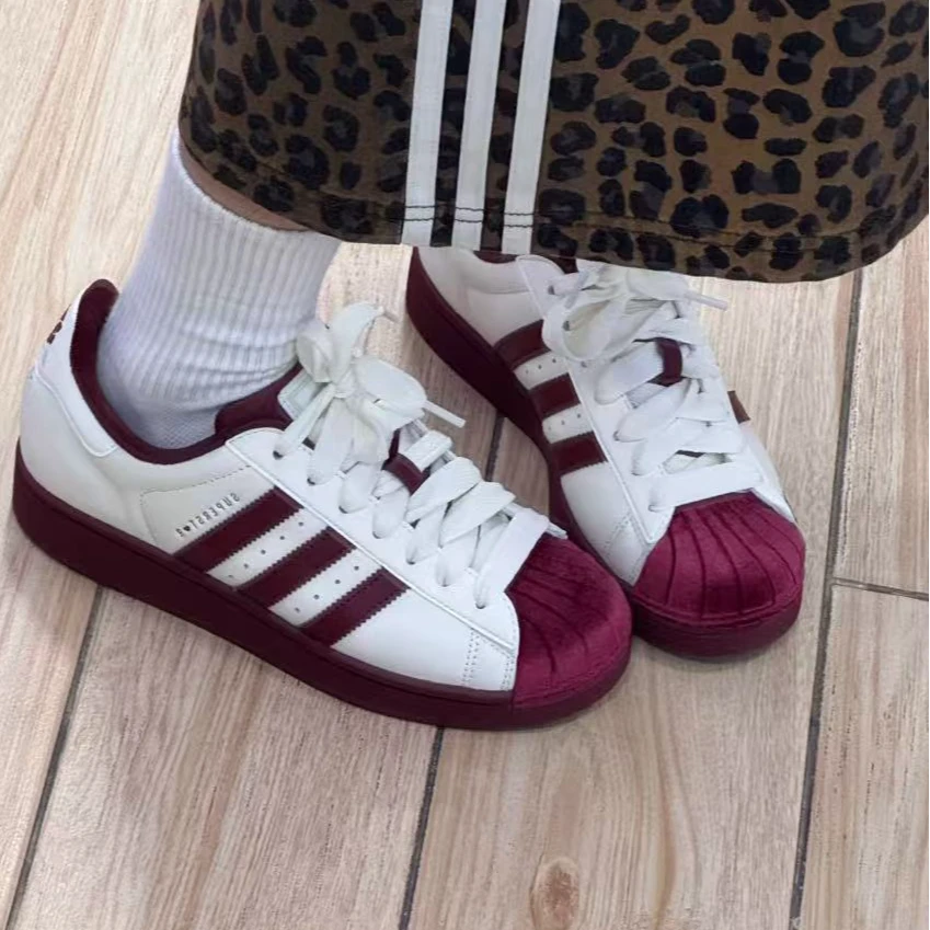 adidas三叶草SUPERSTAR2代情人节限定玫瑰贝壳头板鞋运动鞋KJ6981