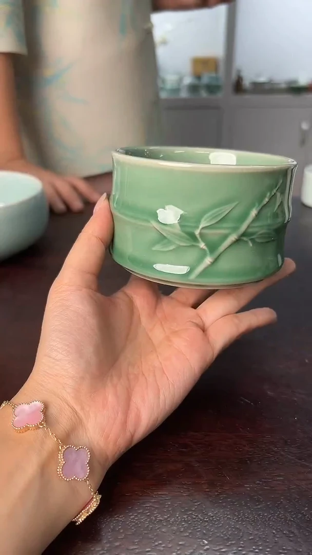 龙泉云间青瓷小米茶器