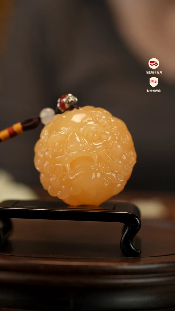 云南石金田黄醒狮貔貅手把件摆件挂件
