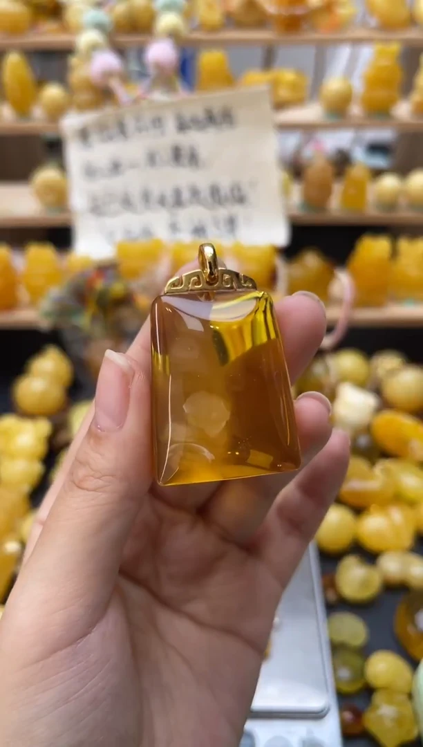 琥珀银S925镶嵌珠宝奇石016琥珀蜜蜡微瑕