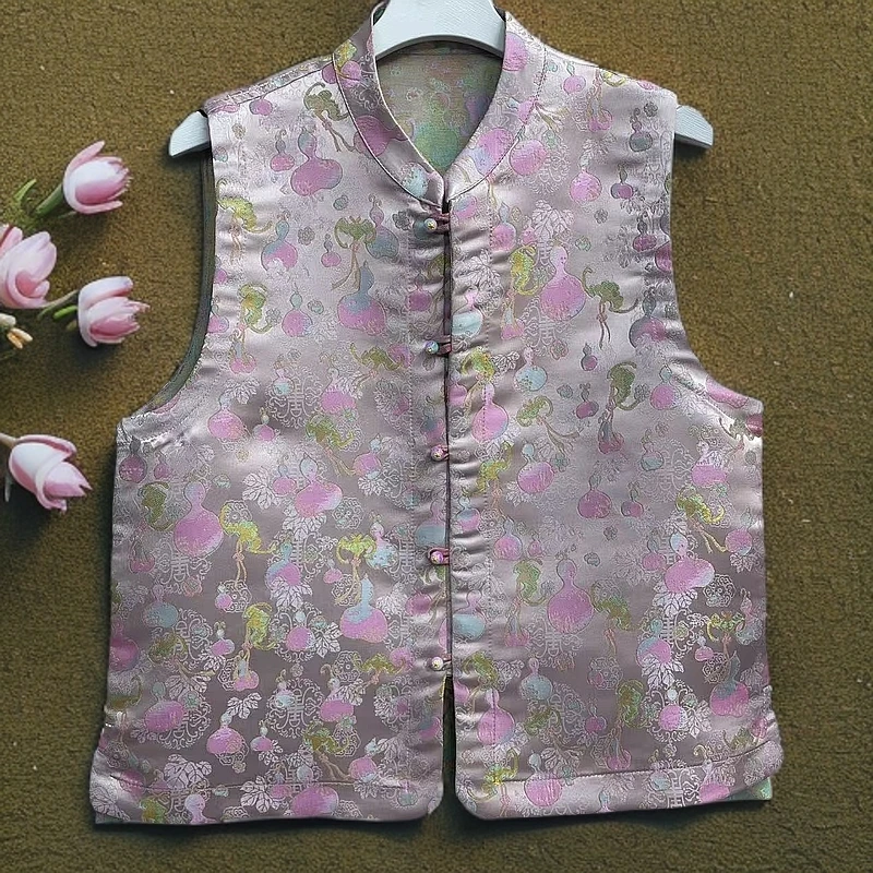 【彩织双面】新中式国风时尚百搭减龄款春秋双面穿马甲上衣8181