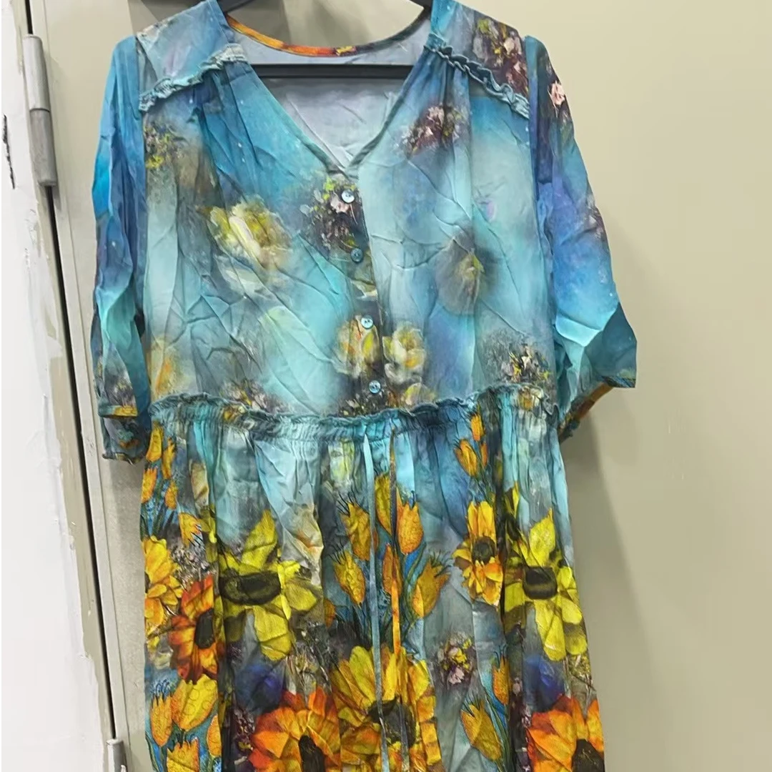 【2024-禾枫表弟】重磅100桑蚕丝连衣裙YR23C068-17